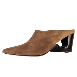 VINCE Tahoe Boho Tan Suede Low-Cut Pointed Toe Booties Mule Slides Size 6M